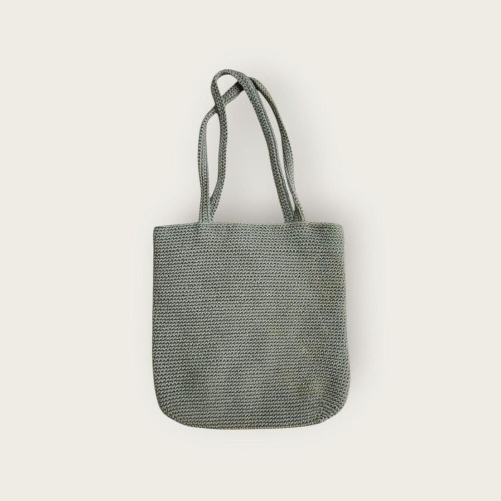 Vintage Y2k early 2000s Old Navy blue crochet hobo shoulder tote bag - Picture 2 of 4